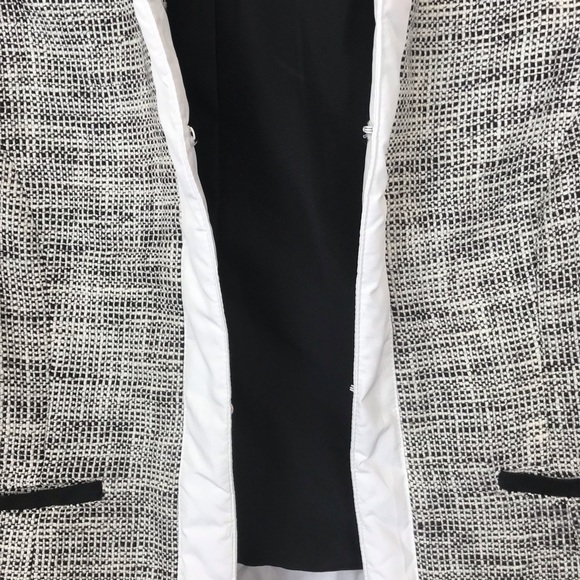 Chicos Black White Trim Tweed Jacket 1 Medium 8 - Picture 6 of 8